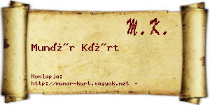 Munár Kürt névjegykártya
